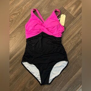 Black and Pink Swimsuit Women’s L NWT